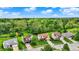 Overhead shot featuring the property and neighboring homes in a lush, tree-filled suburban setting at 6609 Fountain Springs Blvd, Indianapolis, IN 46236