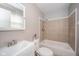 Cozy bathroom featuring a shower-tub combination and updated vanity at 6863 W Jennifer Ct, Greenfield, IN 46140