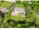 A serene, wooded lot featuring lush greenery, a private yard, and a sprawling driveway leading to the residence at 7035 Creekside Ln, Indianapolis, IN 46220