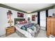 A decorated bedroom with comic book style theme and cheerful posters at 8206 Bull Run Ct, Indianapolis, IN 46227