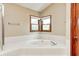 Relaxing bathroom with large soaking tub and corner windows at 9158 Oak Knoll Ln, Fishers, IN 46037
