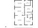 Detailed floor plan featuring an eat-in kitchen, dining room, living room, two bedrooms, and a utility room at 1124 S Lockburn St, Indianapolis, IN 46241
