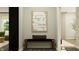 Cozy entryway featuring stylish bench, neutral decor, and hardwood floors at 11626 Aubrey Ln, Fishers, IN 46040