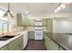 Bright, open kitchen with granite countertops, island and modern appliances at 125 S Alfonte St, Ingalls, IN 46048