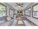 Cozy living room that features many windows, a modern sofa, and lots of sunlight at 1480 E Jefferson St, Franklin, IN 46131