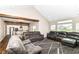 Open concept living room featuring hardwood floors and oversized seating at 1595 N Blue Rd, Greenfield, IN 46140