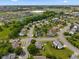 An aerial view of the neighborhood showcasing tree-lined streets, nearby pond and other community amenities at 2 E Quail Wood Ln, Westfield, IN 46074