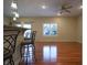 Bright living room area with hardwood floors, breakfast bar, and natural light at 3247 Moonlight Ct, Columbus, IN 47203