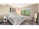 Bright bedroom with a large window, white furniture, and minimalist decor at 35 Osage Ct, Columbus, IN 47201
