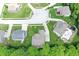 An aerial view of the neighborhood showcases the property's location in a peaceful and well-maintained community at 3815 Harrison Crossing Ln, Greenwood, IN 46142