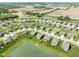 Expansive aerial view of a vibrant community showcasing diverse homes, winding streets, and picturesque ponds at 4659 W Otway Ln, New Palestine, IN 46163