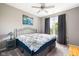 Relaxing bedroom with large window, plush carpet, and comfortable queen bed at 4659 W Otway Ln, New Palestine, IN 46163