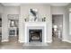 Elegant fireplace with marble hearth and decorative mantle at 4659 W Otway Ln, New Palestine, IN 46163