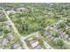 An aerial image frames a house within a lush neighborhood, positioned near a community park for outdoor enjoyment at 5225 E St Clair St, Indianapolis, IN 46219