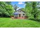 Inviting backyard deck with seating, a blue canopy, and a spacious grassy lawn at 7335 Bethany Park, Martinsville, IN 46151