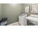 This laundry room has new appliances and a modern feel, and is ready for a new home owner at 951 Parker Ln, Westfield, IN 46074