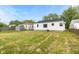 Wide backyard view with a grassy lawn, privacy fence, and neighboring homes at 1108 N Ritter Ave, Indianapolis, IN 46219