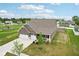 Aerial view of a lovely home that includes a three-car garage, and a nearby community playground at 1270 Shaw Ln, Shelbyville, IN 46176