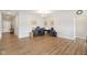 Bright and airy home office with wood flooring and modern decor at 1270 Shaw Ln, Shelbyville, IN 46176