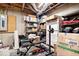 A finished basement with weight-lifting equipment and open storage at 12832 Broncos Dr, Fishers, IN 46037