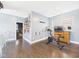 Upstairs exercise room with hardwood floors and an exercise bike at 1409 Spann Ave, Indianapolis, IN 46203