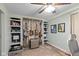 Bedroom with built in shelving and guitar display at 17002 Folly Brook Rd, Noblesville, IN 46060