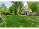 Lawn chairs and grill on a grassy backyard with a swing set at 1747 S Irvington Ave, Indianapolis, IN 46203