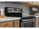 Close-up of the stove, oven and countertop in the updated kitchen at 2810 Bittersweet Blvd, Columbus, IN 47203