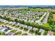 Expansive aerial shot capturing a neighborhood with lush greenery, well-spaced homes, and picturesque farmland in the distance at 3221 Holt St, Whiteland, IN 46184