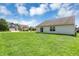 Spacious backyard featuring lush green grass, a well-maintained lawn, and a charming single-story home under a bright blue sky at 3222 Enclave Ln, Greenwood, IN 46143
