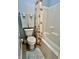 Clean bathroom with a toilet, bathtub, and a shower featuring a decorative shower curtain at 3691 Talmine Ln, Bargersville, IN 46106