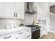 Well-appointed kitchen with white cabinetry, stainless steel appliances, and modern fixtures at 43 N Walcott St, Indianapolis, IN 46201