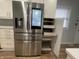 Modern stainless steel refrigerator with smart display and convenient features at 5725 W 200 N, Lebanon, IN 46052