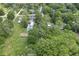 Landscaped backyard with a swimming pool and room for outdoor activities provides a private oasis at 6110 Orinoco Ave, Indianapolis, IN 46227