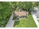 Aerial view of the property and mature trees at 6110 Orinoco Ave, Indianapolis, IN 46227