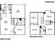 A detailed layout of a two-story home plan including the garage, kitchen, bedrooms, and bathrooms at 6150 Cascades Dr, Whitestown, IN 46075