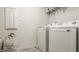 Laundry room with front load Samsung washer and dryer and laundry bag for added convenience at 747 Tuxedo Dr, Westfield, IN 46074