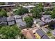 Aerial view of a residential neighborhood with mature trees at 847 N Park Ave, Indianapolis, IN 46202