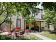 Backyard view with mature tree, covered patio, and outdoor seating at 847 N Park Ave, Indianapolis, IN 46202
