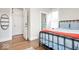 Bright bedroom with a decorative bed frame and hardwood floors at 847 N Park Ave, Indianapolis, IN 46202