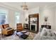 Comfortable living room with a decorative fireplace, stylish furnishings, and natural light at 847 N Park Ave, Indianapolis, IN 46202