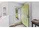 View of home's front door and the hardwood flooring at 9560 W Campfire Dr, Pendleton, IN 46064