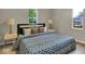 Inviting bedroom featuring modern decor, wood flooring, and stylish lamps at 1016 Churchman Ave, Indianapolis, IN 46203