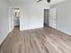 Bedroom with attached bathroom, new flooring, and ample natural light at 10366 Camby Xing, Fishers, IN 46038