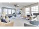 Bright and airy living room with comfortable seating, a modern TV, and natural light at 13217 E 131St St, Fishers, IN 46037