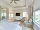 Airy main bedroom with a large mirror, dresser, seating area, and abundant natural light at 13217 E 131St St, Fishers, IN 46037