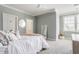 Bright bedroom features a plush bed, white trim, and stylish decor creating a cozy and inviting space at 1799 Hourglass Dr, Carmel, IN 46032