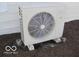 Modern air conditioning unit for optimal climate control, surrounded by mulch landscaping at 201 W Essex St, Lebanon, IN 46052