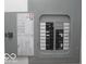 Open electrical panel with labeled breakers at 201 W Essex St, Lebanon, IN 46052