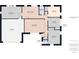 Detailed floor plan showcasing the layout of the rooms including the kitchen, bathroom, bedrooms, and living room at 25 N Mustin Dr, Anderson, IN 46012